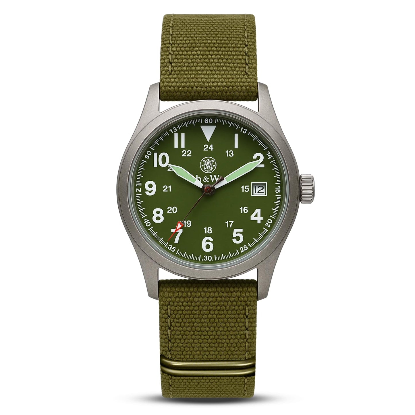 HOTSmith & Wesson Men's Military Watch, 3 Interchangeable Canvas Straps, 3 ATM Water Resistant, Date Display, Scratch Resistant Glass, Military Style Watch for Outdoor Activities, Swimming, 40mm