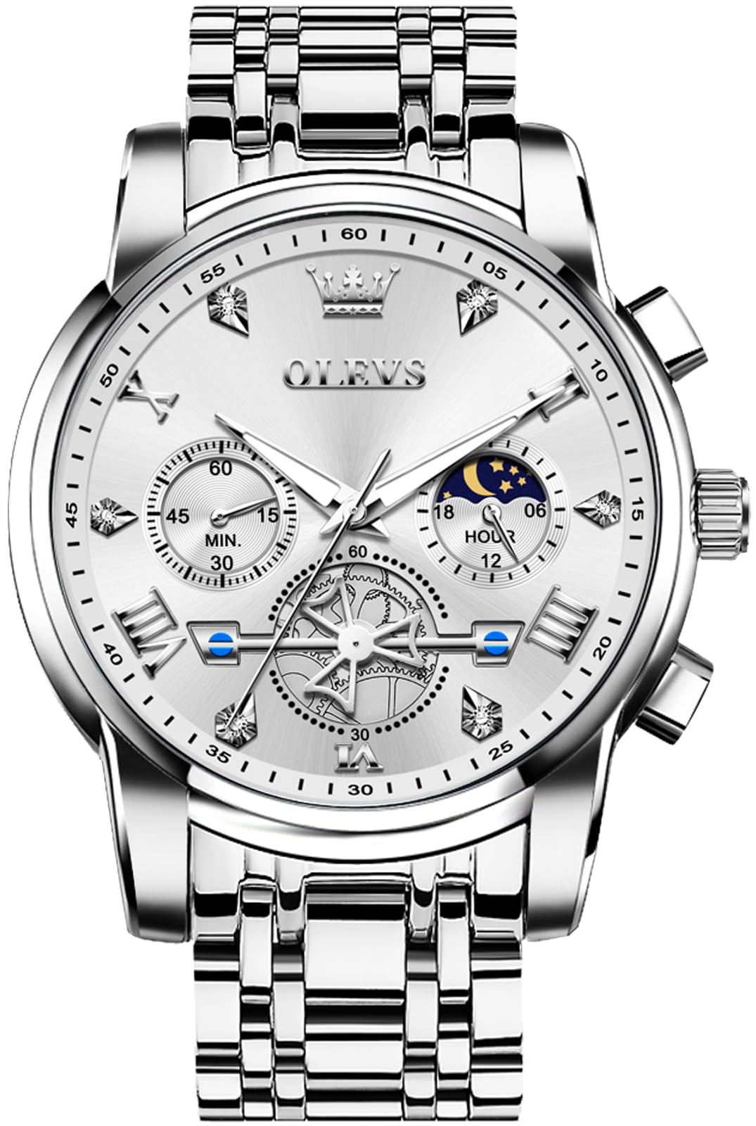 HOTOLEVS Watches Men Waterproof Luxury Big Face Mens Watch Stainless Steel Quartz Analog Dress Watches for Men Luminous Multifunction Man Watch Relojes De Hombre