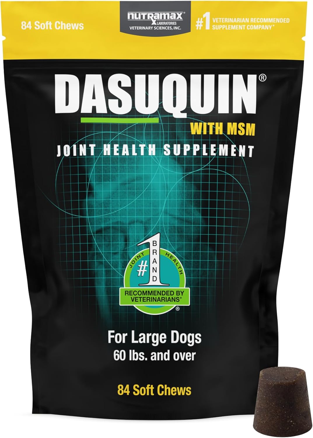 HOTNutramax Dasuquin MSM Joint Supplement for Large Dogs, Soft Chews, 84ct | Glucosamine and Chondroitin, ASU, MSM, Supports Healthy Joints, For Dogs Over 60 lbs, All Ages, Soft Chews