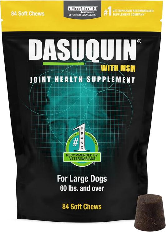 HOTNutramax Dasuquin MSM Joint Supplement for Large Dogs, Soft Chews, 84ct | Glucosamine and Chondroitin, ASU, MSM, Supports Healthy Joints, For Dogs Over 60 lbs, All Ages, Soft Chews