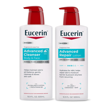 HOTEucerin Advanced Repair Lotion, Urea Enriched, Unscented Body Lotion for Dry Skin With Triple Moisturizing Complex, 16.9 FL OZ Bottle