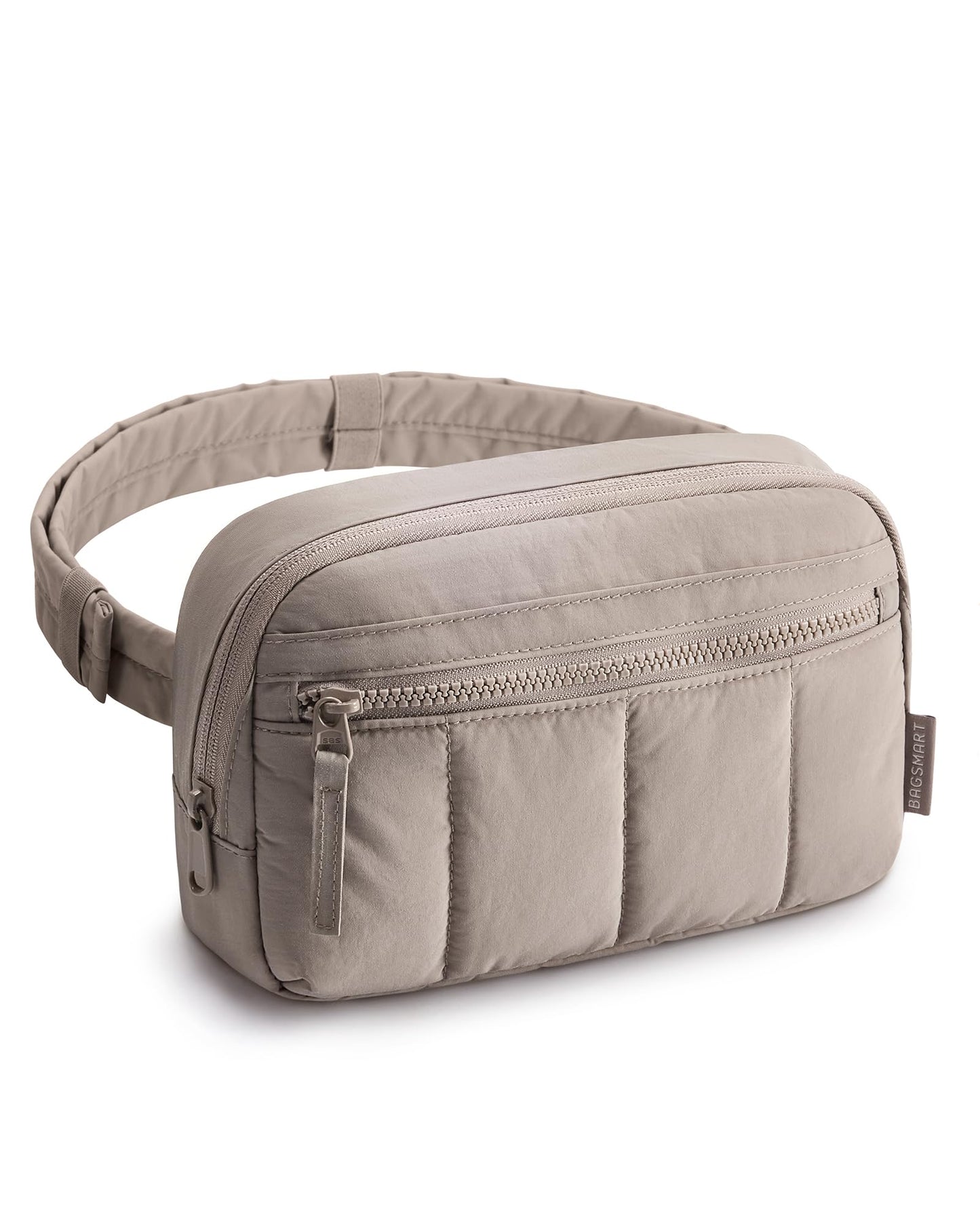 HOTBAGSMART Fanny Packs for Women Cross Body, Quilted Puffy Belt Bag with Pockets, Fashion Waist Packs for Traveling Hiking Black