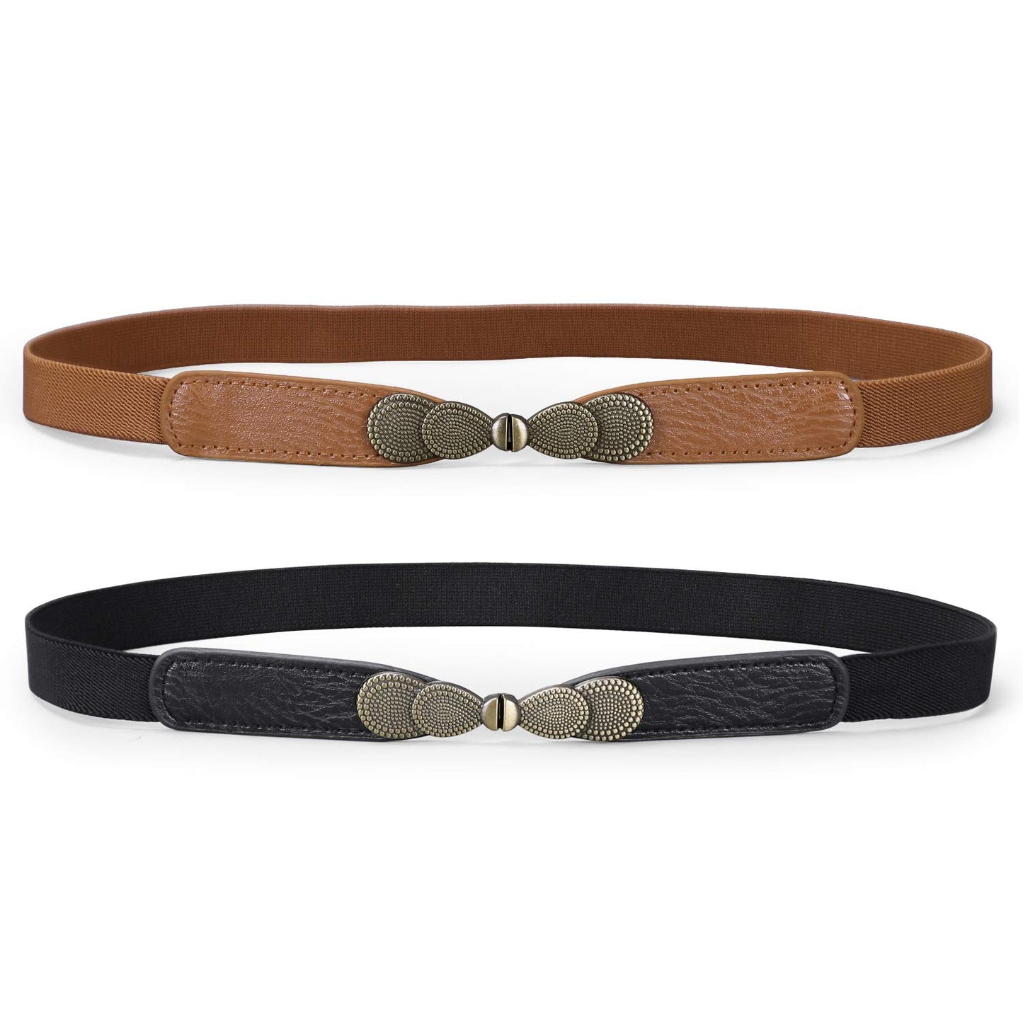 HOTJASGOOD Women Skinny Elastic Stretch Belt for Dresses Retro Ladies Waist Vintage Thin Belt