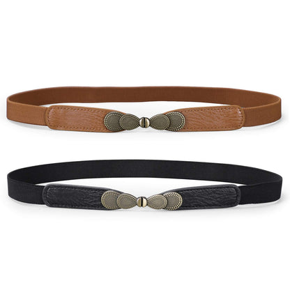 HOTJASGOOD Women Skinny Elastic Stretch Belt for Dresses Retro Ladies Waist Vintage Thin Belt