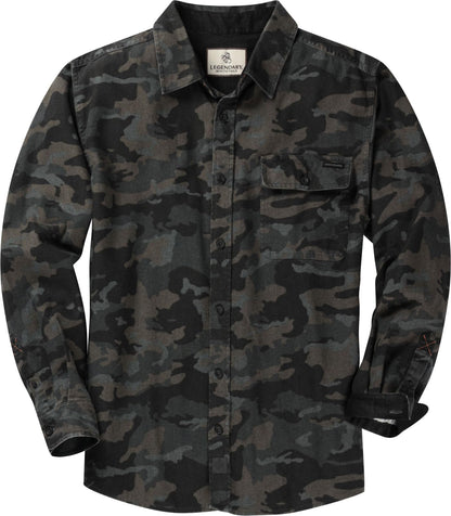 HOTLegendary Whitetails Mens Long Sleeve Button Down 100% Cotton Flannel Shirt