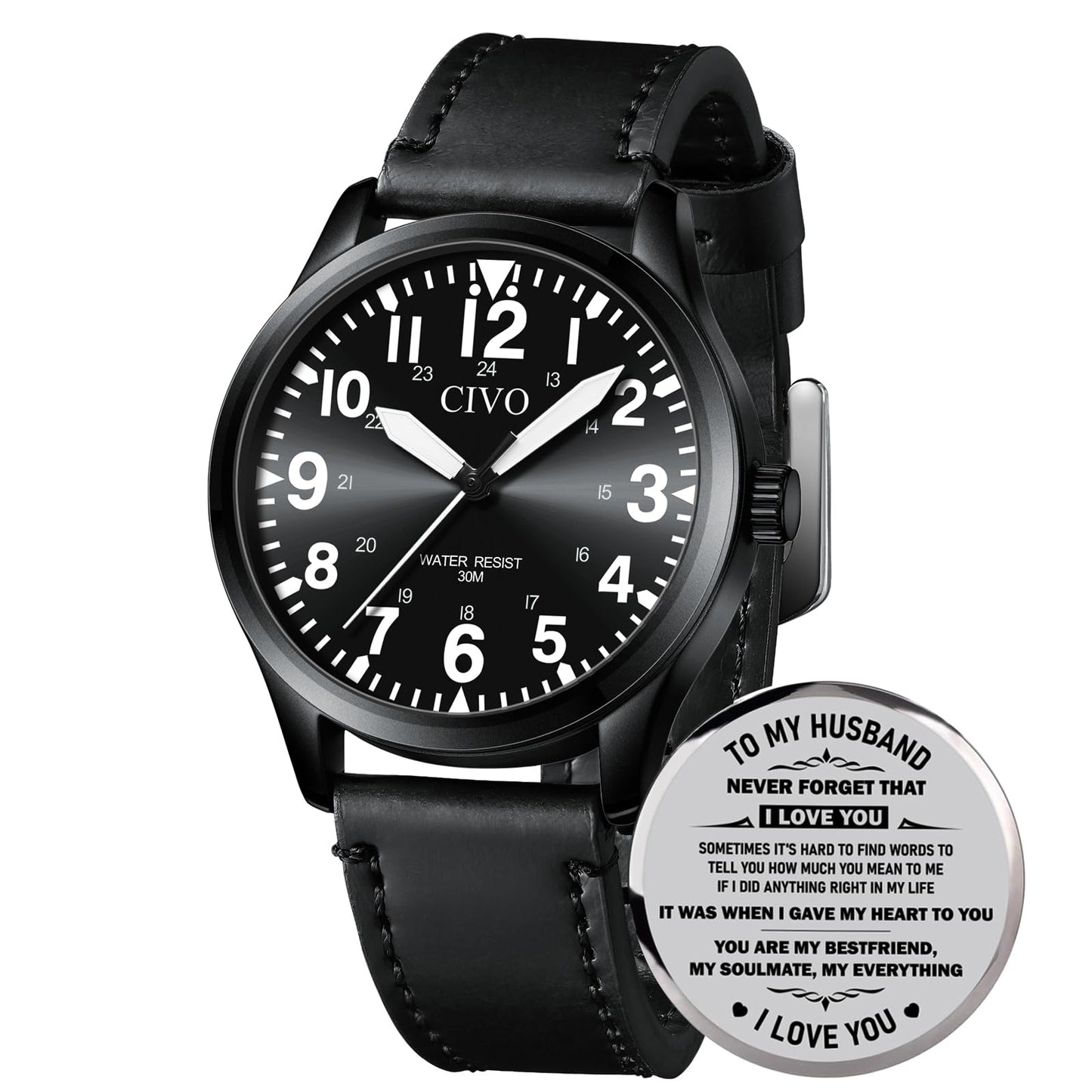 HOTCIVO Military Watch for Men Waterproof: Analog Mens Watches Classic- Field Wrist Watches for Man