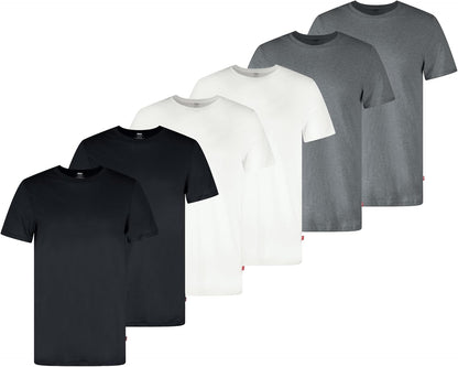 HOTLevi's Men's 6-Pack Basic Crew Neck T-Shirt, Soft Cotton, Tag-Free, Breathable Comfort