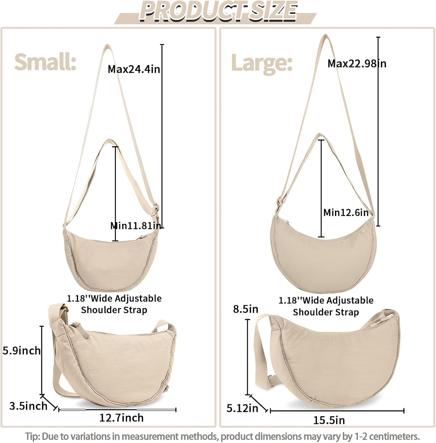 HOTNylon Crescent Crossbody Bag for Women Purses Trendy Men,Small Travel Sling Bag Hobo