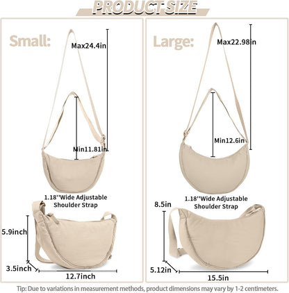 HOTNylon Crescent Crossbody Bag for Women Purses Trendy Men,Small Travel Sling Bag Hobo
