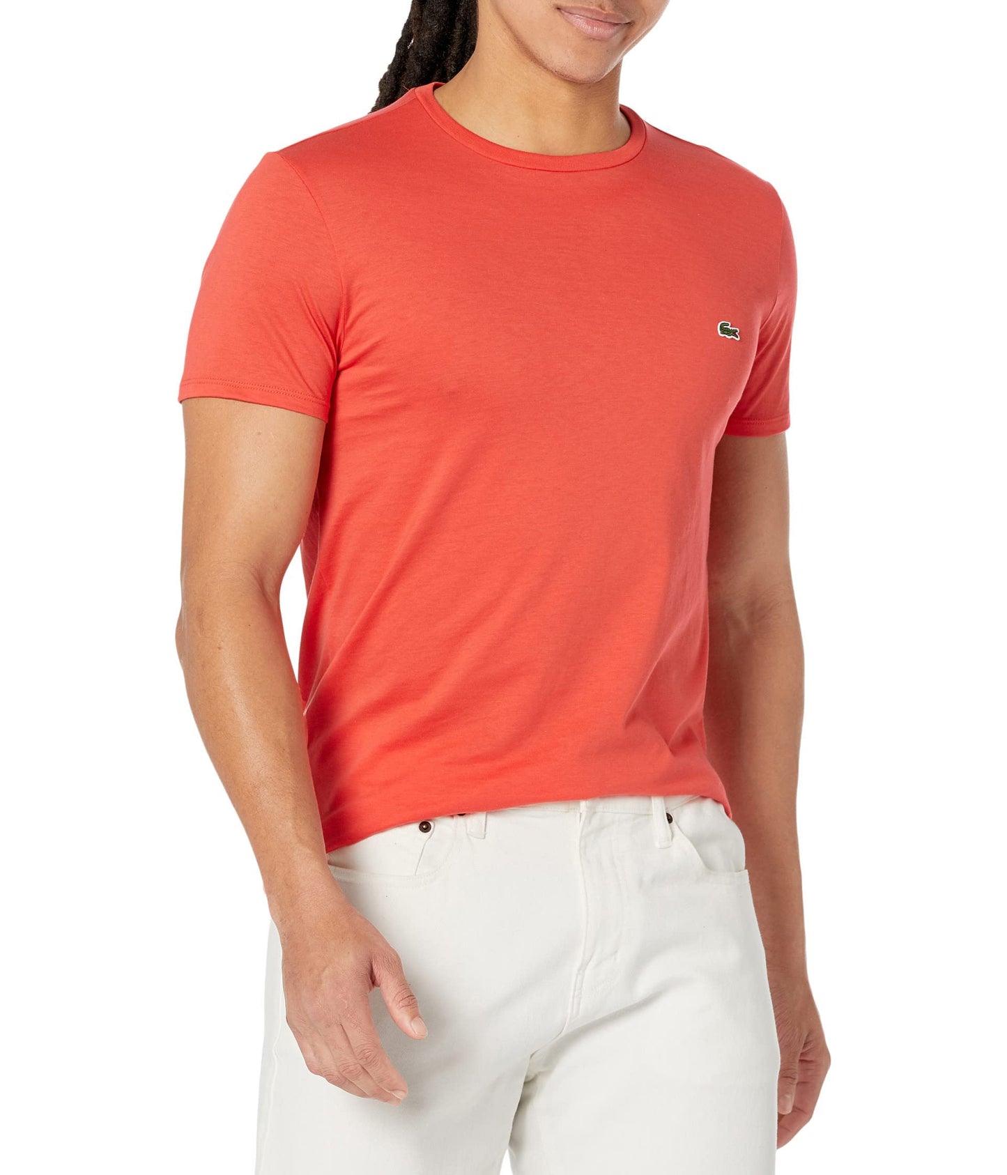 HOTLacoste Men's Short Sleeve Pima Jersey Crew Neck Tee