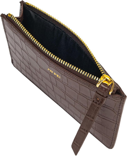 HOTJW PEI Abacus Artificial Crystal Mini Top Handle Bag - Black Quinn Zipped Card Holder