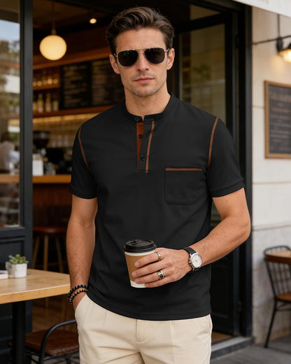 HOTMen's Henley Shirt Short Sleeve T-Shirt Casual Top Pullover Summer Lightweight Tee Shirts with Button