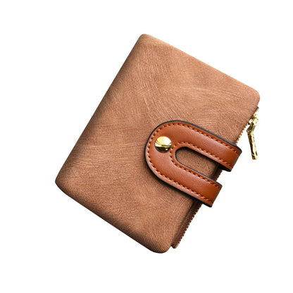 HOTAOXONEL Women's Rfid Small Bifold Leather Wallet Ladies Mini Zipper Coin Purse id card Pocket,Slim Compact Thin