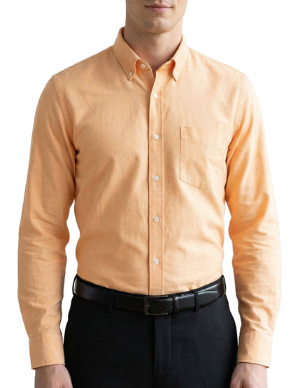 HOTCotton King Mens 100% Cotton Oxford Shirt Long Sleeve Dress Shirts for Men Button Down Work Casual Shirt with Pocket