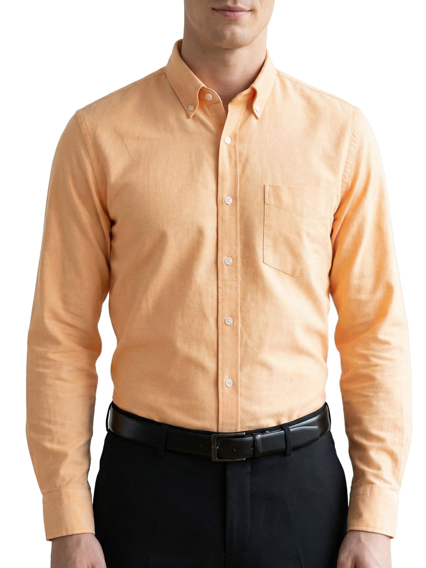 HOTCotton King Mens 100% Cotton Oxford Shirt Long Sleeve Dress Shirts for Men Button Down Work Casual Shirt with Pocket