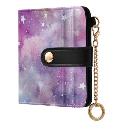 HOTElegant Peonies and Irises Rfid Women Wallet 1 Pack Cute Coin Purse PU Leather Small Wallets Credit Card Holder Bifold Zipper Thin Travel Wallet for Female Ladies Teen Girls Girly