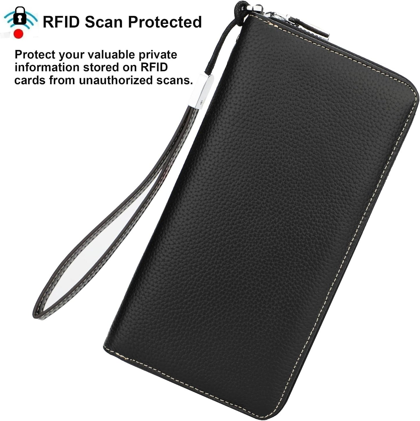 HOTLavemi Small Compact Women Wallet RFID Blocking Genuine Leather Bifold Purse with ID Windows