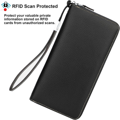HOTLavemi Small Compact Women Wallet RFID Blocking Genuine Leather Bifold Purse with ID Windows