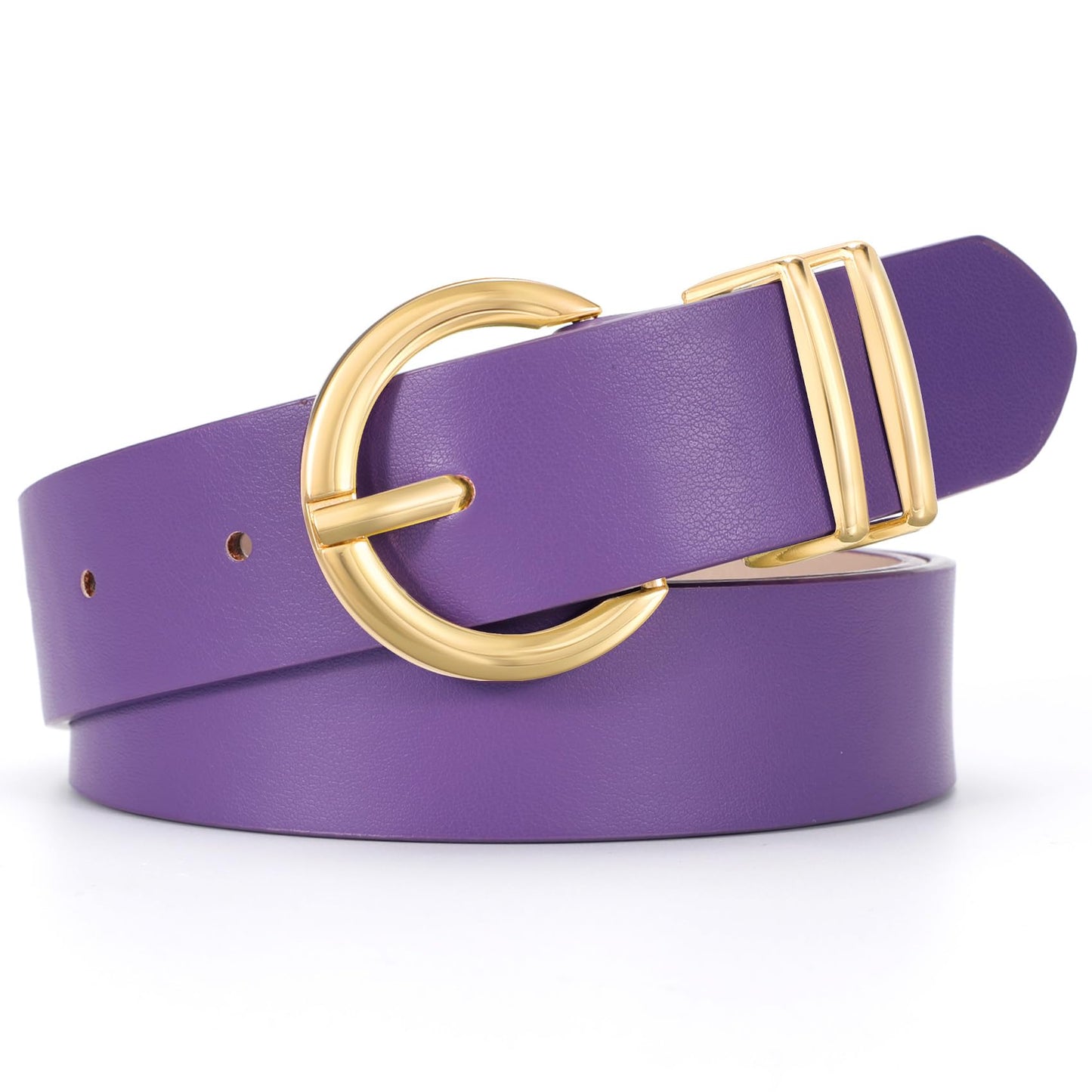 HOTWHIPPY Women Leather Belt Fashion Design belt Gold Buckle Ladies Belt for Jeans Pants Dresses