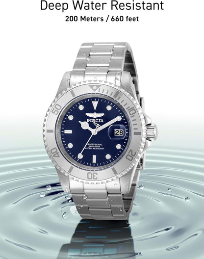 HOTInvicta 40mm Men's Pro Diver Blue Dial Silver Tone Stainless Steel Watch 34023