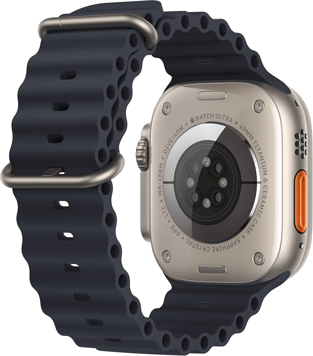 HOTApple Watch Ultra [GPS + Cellular 49mm] Titanium Case with Midnight Ocean Band, One Size (Renewed)