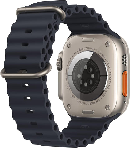 HOTApple Watch Ultra [GPS + Cellular 49mm] Titanium Case with Midnight Ocean Band, One Size (Renewed Premium)