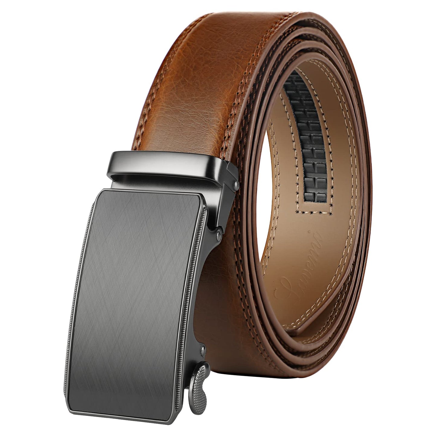 HOTLavemi Men's Real Leather Ratchet Dress Casual Belt, Cut to Exact Fit,Elegant Gift Box