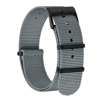HOTBISONSTRAP Nylon Watch Bands for Men, One-Piece Military Watch Straps, 18mm 20mm 22mm