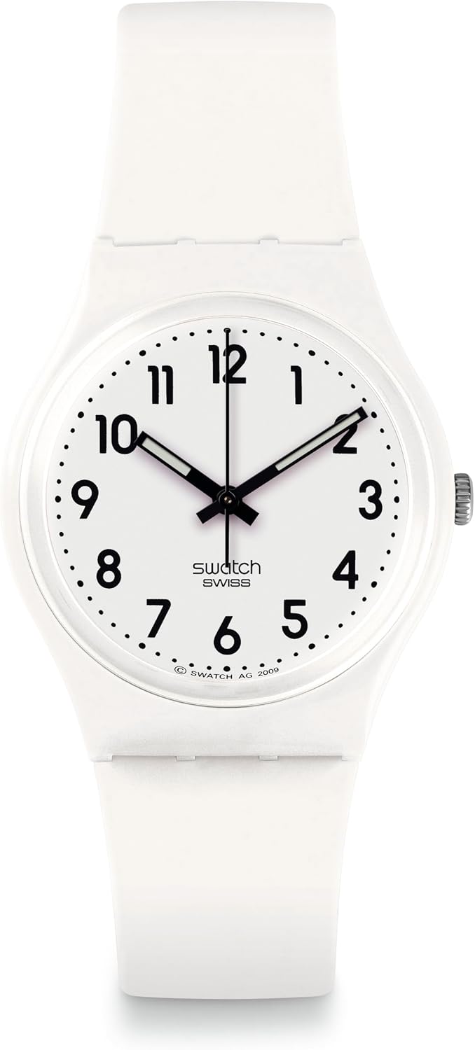 HOTSwatch Gent Biosourced Unisex Watch Casual Polymer White Quartz Waterproof Just White Soft