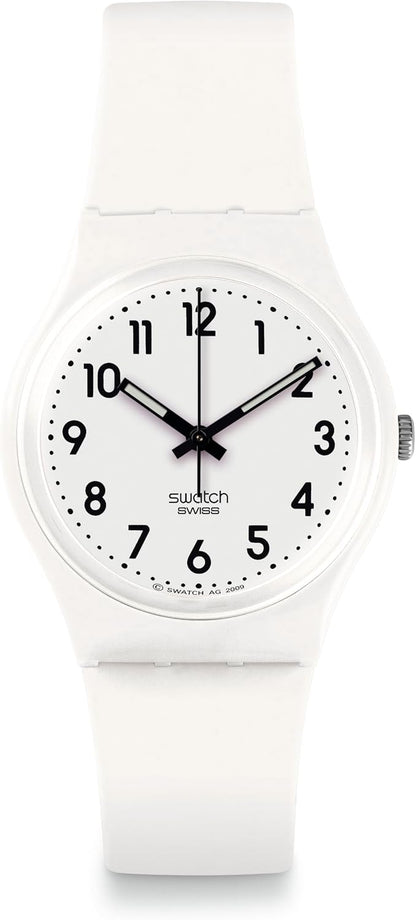HOTSwatch Gent Biosourced Unisex Watch Casual Polymer White Quartz Waterproof Just White Soft