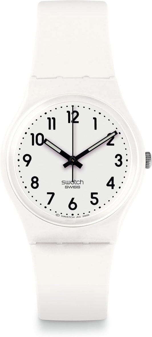 HOTSwatch Gent Biosourced Unisex Watch Casual Polymer White Quartz Waterproof Just White Soft