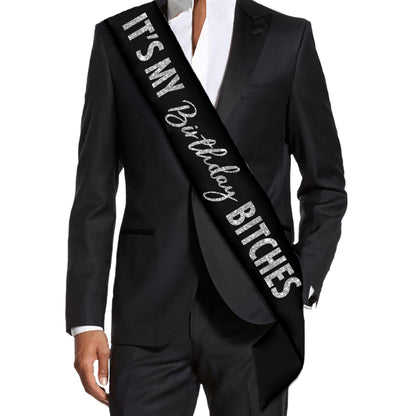 HOTFunny Birthday Sashes for Adults - UNISEX Gay Pride Sash - It's My Birthday B-tches Decorations