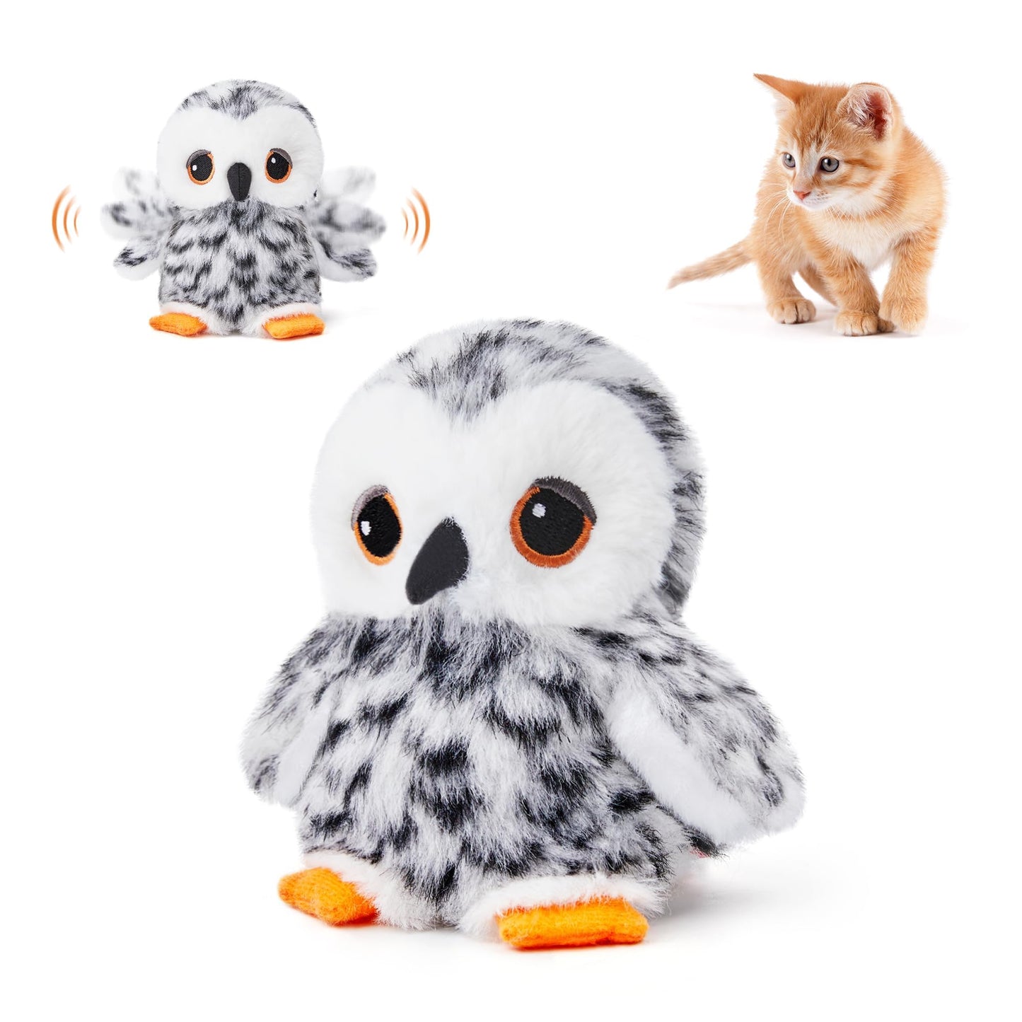 HOTPotaroma Cat Toys Flapping Bird (No Flying), Lifelike Sandpiper Chirp Tweet, Rechargeable Touch Activated Kitten Toy Interactive Cat Exercise Toys for All Breeds Cat Kicker Catnip Toys 4.0" | Lifelike Sandpiper Chirp, Touch Activated, Rechargeable Kitt