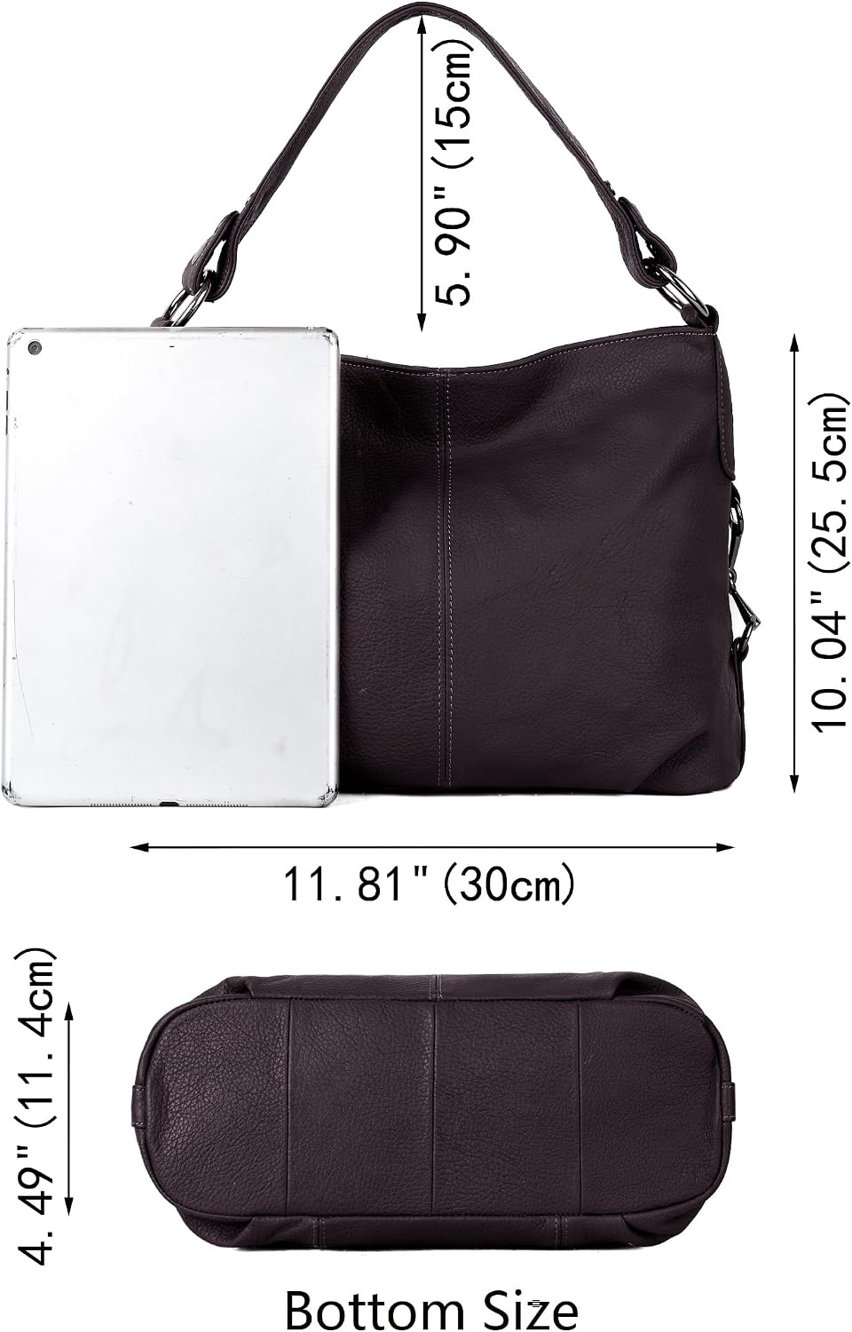 HOTYALUXE Bundle Women's Real Leather Handbags Purses and RFID Protected Card Wallets Purple 1