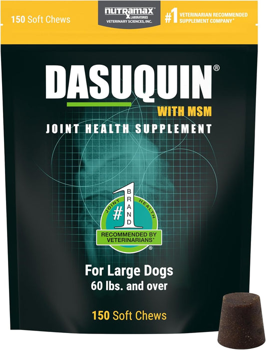 HOTNutramax Dasuquin MSM Joint Supplement for Large Dogs, Soft Chews, 150ct | Glucosamine and Chondroitin, ASU, MSM, Supports Healthy Joints, For Dogs Over 60 lbs, All Ages, Soft Chews