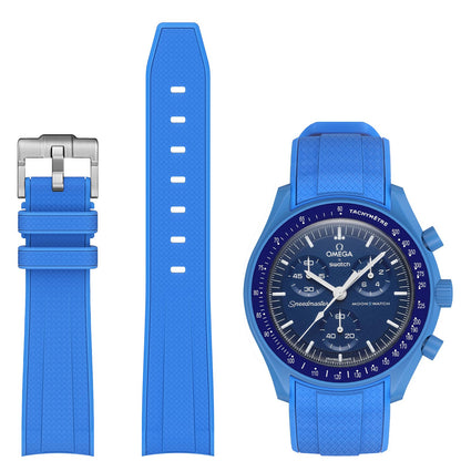 HOTStanchev Strap for Omega x Swatch MoonSwatch/Rolex Watch 20mm,Soft Silicone Omega X Swatch Moonswatch Speedmaster Replacement Strap,Curved No Gap Moonswatch Swatch strap for Men Women (Black1)