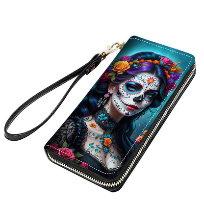 HOTCute Sloth Print Women Large Capacity PU Leather Zip Around Wallet, Multifunctional Clutch Purse for Cash/Card/Coin/Smart Phone
