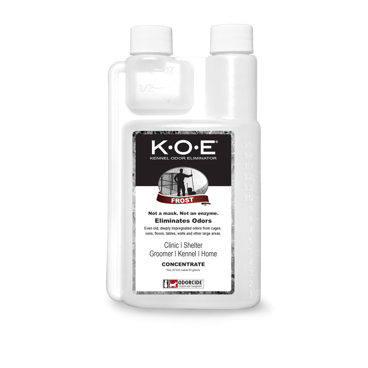 HOTOdorcide K.O.E Kennel Odor Eliminator Concentrate, Fresh Scent, 16 oz - Non-Enzymatic Formula for Cages, Runs, Home and Kennel Use