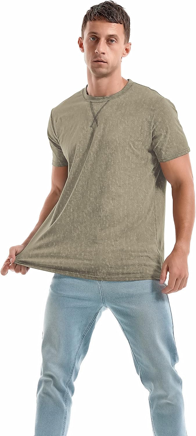 HOTKLIEGOU Men's T-Shirts - Premium Cotton Crew Neck Tees S - 4XL