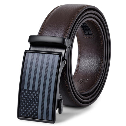 HOTSANSTHS Men's Belts Leather Ratchet Dress Belts for Men with Adjustable Slide Buckle in Gift Box