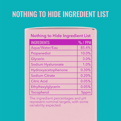 HOTGood Molecules Hyaluronic Acid Serum - 1% Hyaluronic Acid Ultra hydrating Serum Facial Moisturizer for Plumper Skin, Skin Care for Face