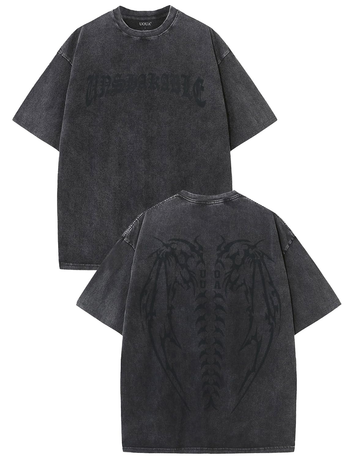 HOTUOUA Mens Graphic Tees Vintage Oversized T-Shirts Casual Acid Wash Cotton Streetwear (S-2XL)