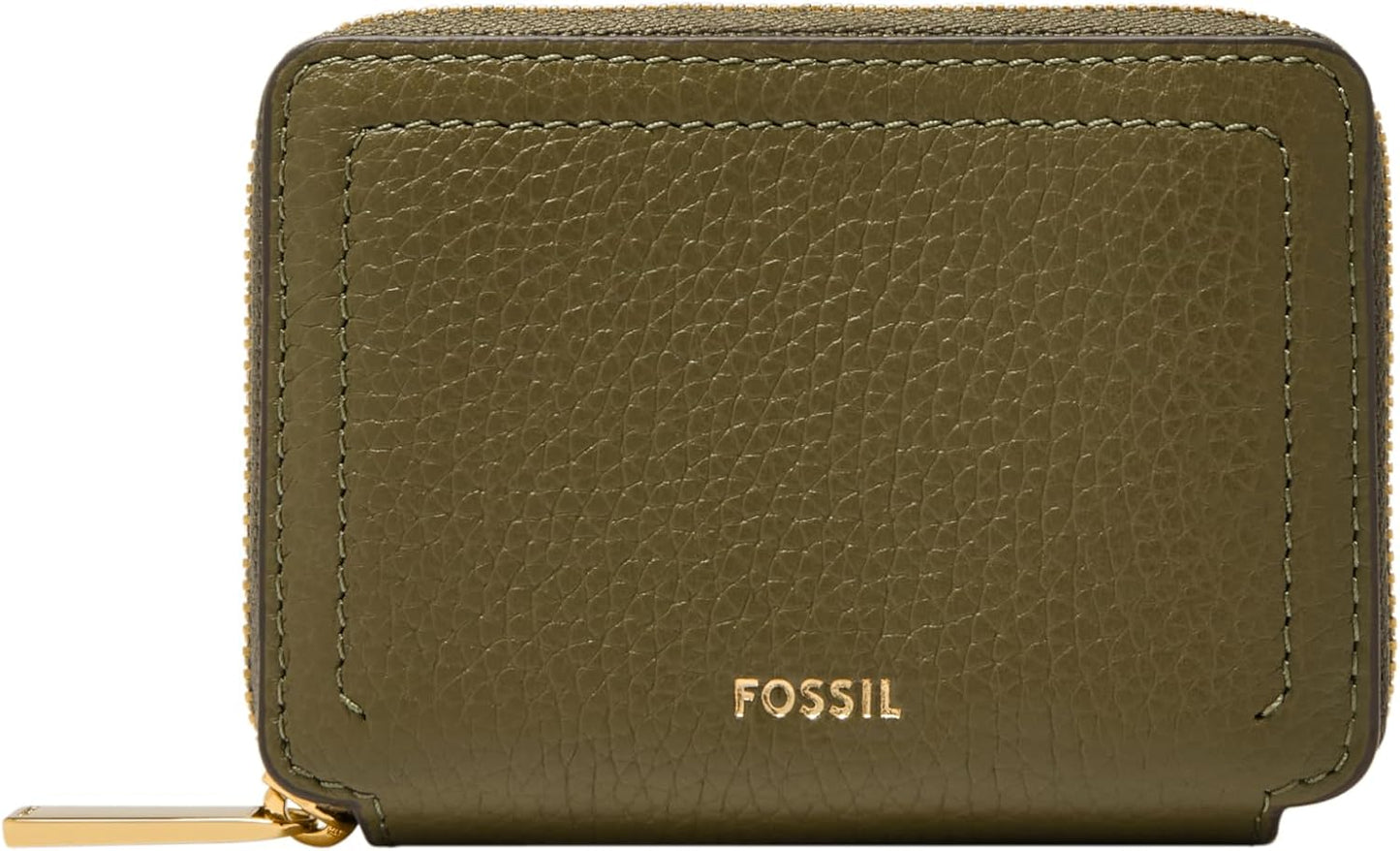 HOTFossil Women's Logan RFID-Blocking Leather Zip Around Card Case Wallet with Keychain