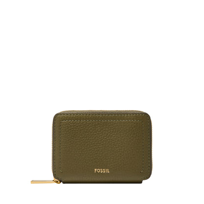 HOTFossil Women's Logan RFID-Blocking Leather Zip Around Card Case Wallet with Keychain