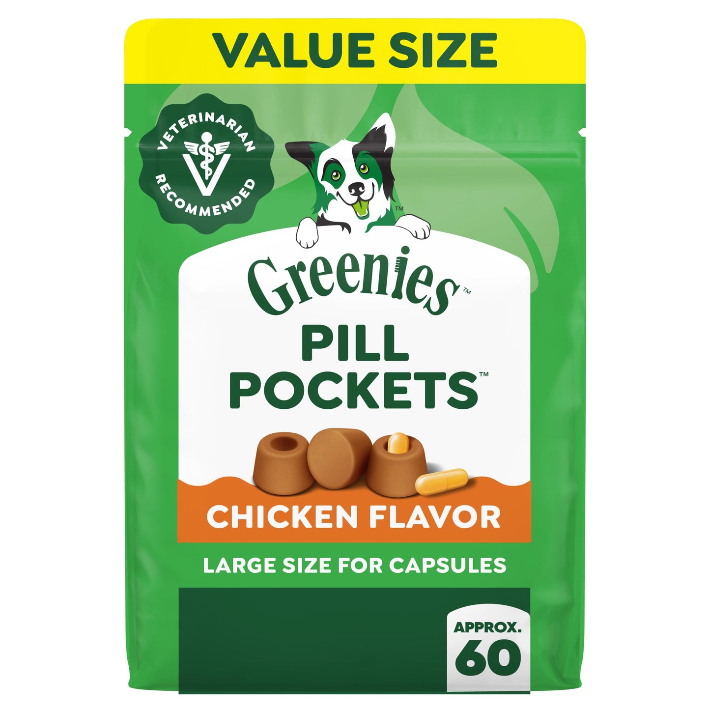 HOTGreenies Pill Pockets Large Size Dog Treats, Peanut Butter, 15.8 oz | Vet-recommended, capsule size, low calorie, odor masking, stress- and mess-free medication experience