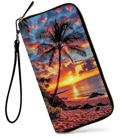 HOTWomens Wallet, Large Capacity RFID Blocking PU Leather Wristlet Wallets for Women Ladies Men Credit Card Holder Zipper Wallet Phone Holder Clutch Travel Purse, Art Moon Starry Night