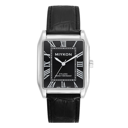 HOTMiykon Vintage Watches for Men – Classic Tank Square Analog Watch with Genuine Leather Wrist Strap, Mens Dress Watches – Japanese Quartz, Waterproof to 100ft