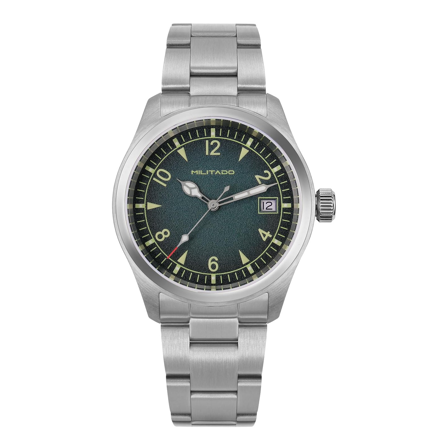 HOTTACTICAL FROG Militado ML08 Field Watch Japanese Sweep VH31 / 515 Movt with Calendar, Men's Military Watch Sapphire Crystal 10 ATM Waterproof Analog Watches for Men
