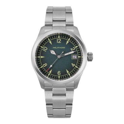 HOTTACTICAL FROG Militado ML08 Field Watch Japanese Sweep VH31 / 515 Movt with Calendar, Men's Military Watch Sapphire Crystal 10 ATM Waterproof Analog Watches for Men