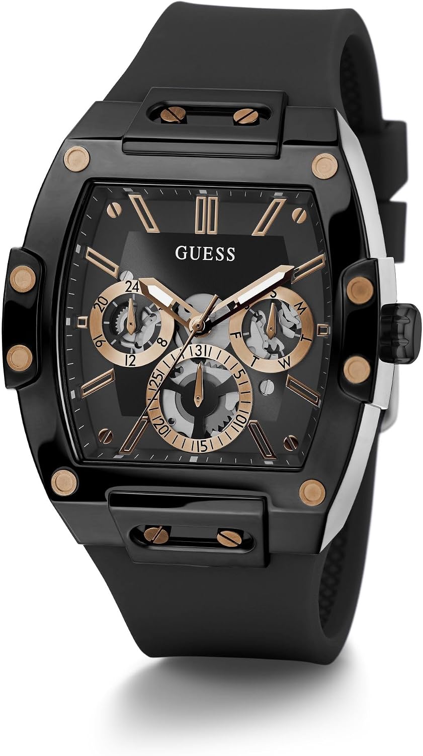 HOTGuess Men's GW0G Series| Analog Trend Watch| Polycarbonate Case| Silicone Bracelet | 50M Water Resistance